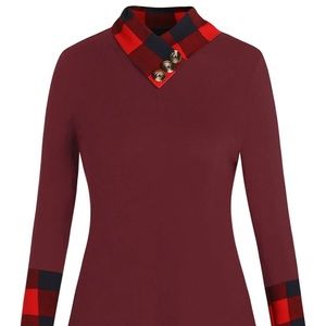 NWT Plaid Panel T-shirt